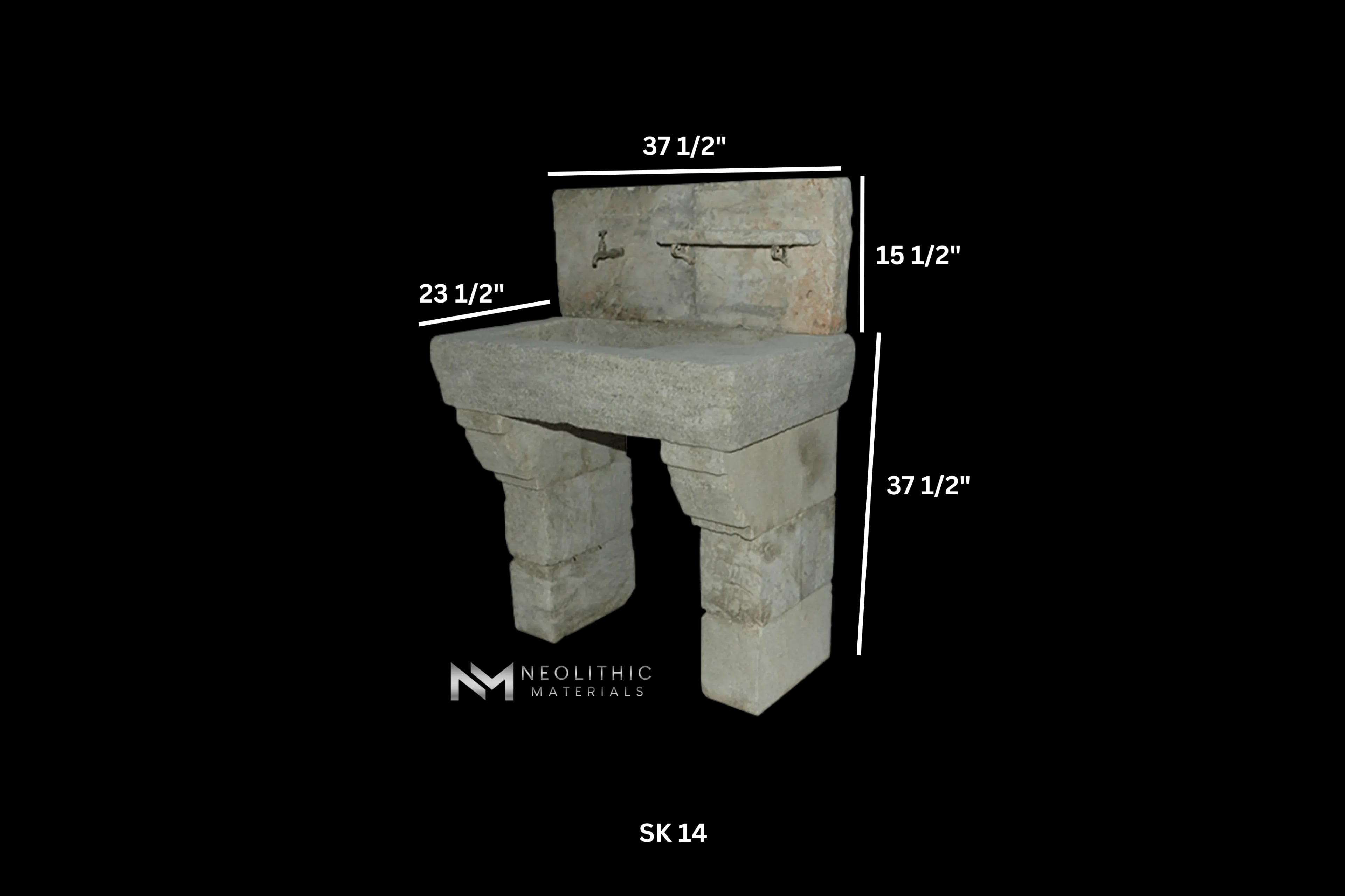 Antique Limestone Sink - Image 4
