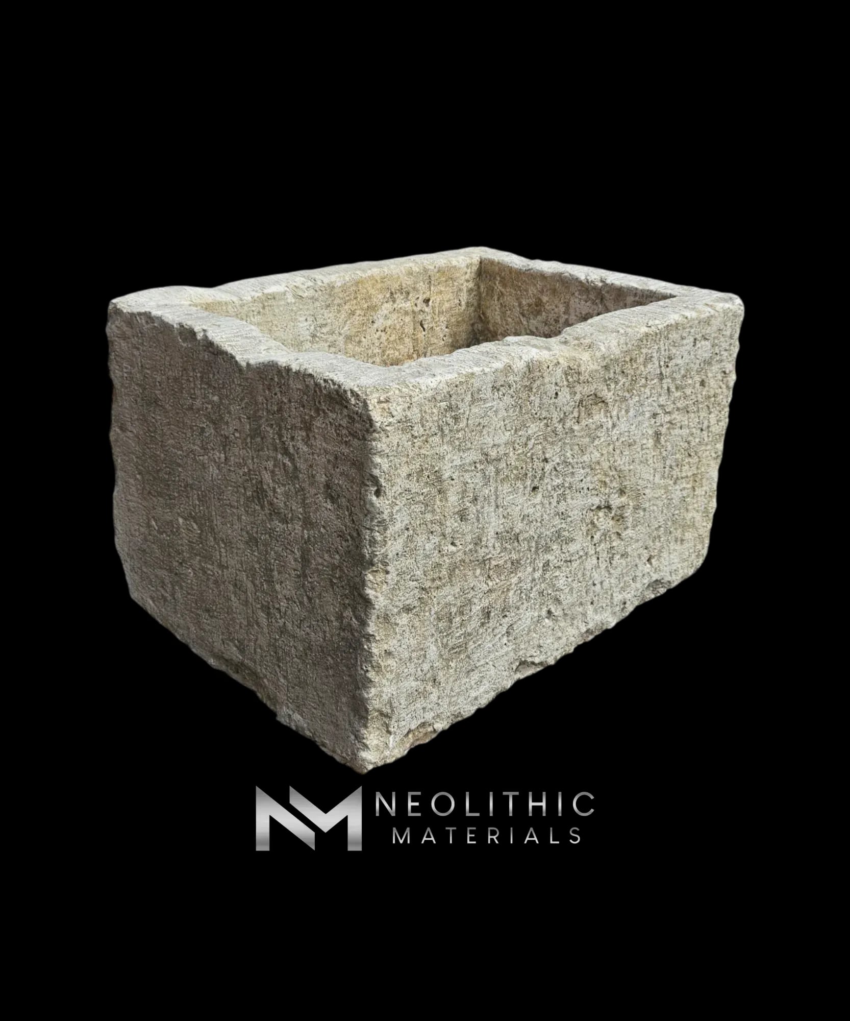 Hand Antiqued Limestone Trough - Image 2