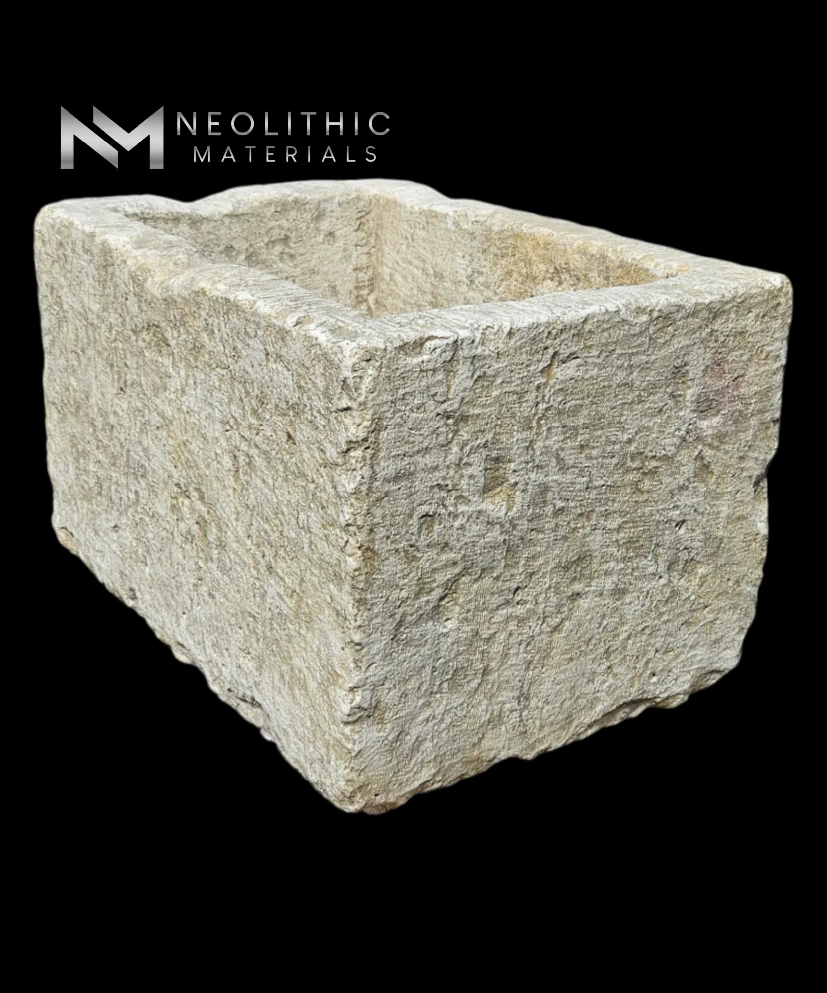 Hand Antiqued Limestone Trough - Image 3