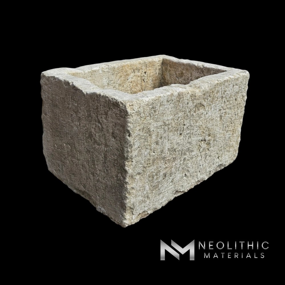 Hand Antiqued Limestone Trough