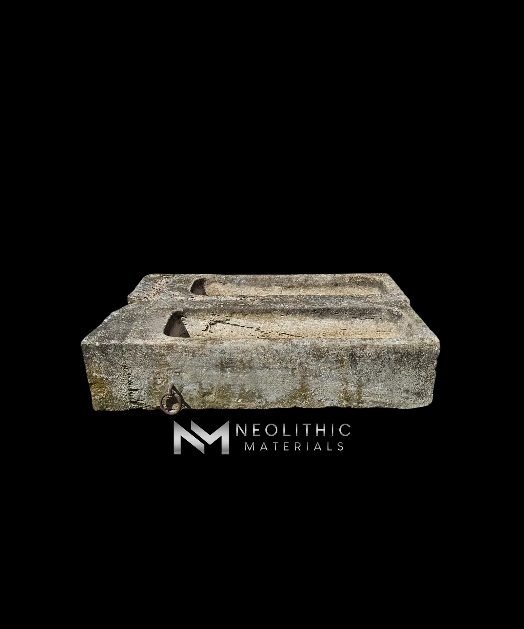 French Antique 19th Century Limestone Trough - Image 1