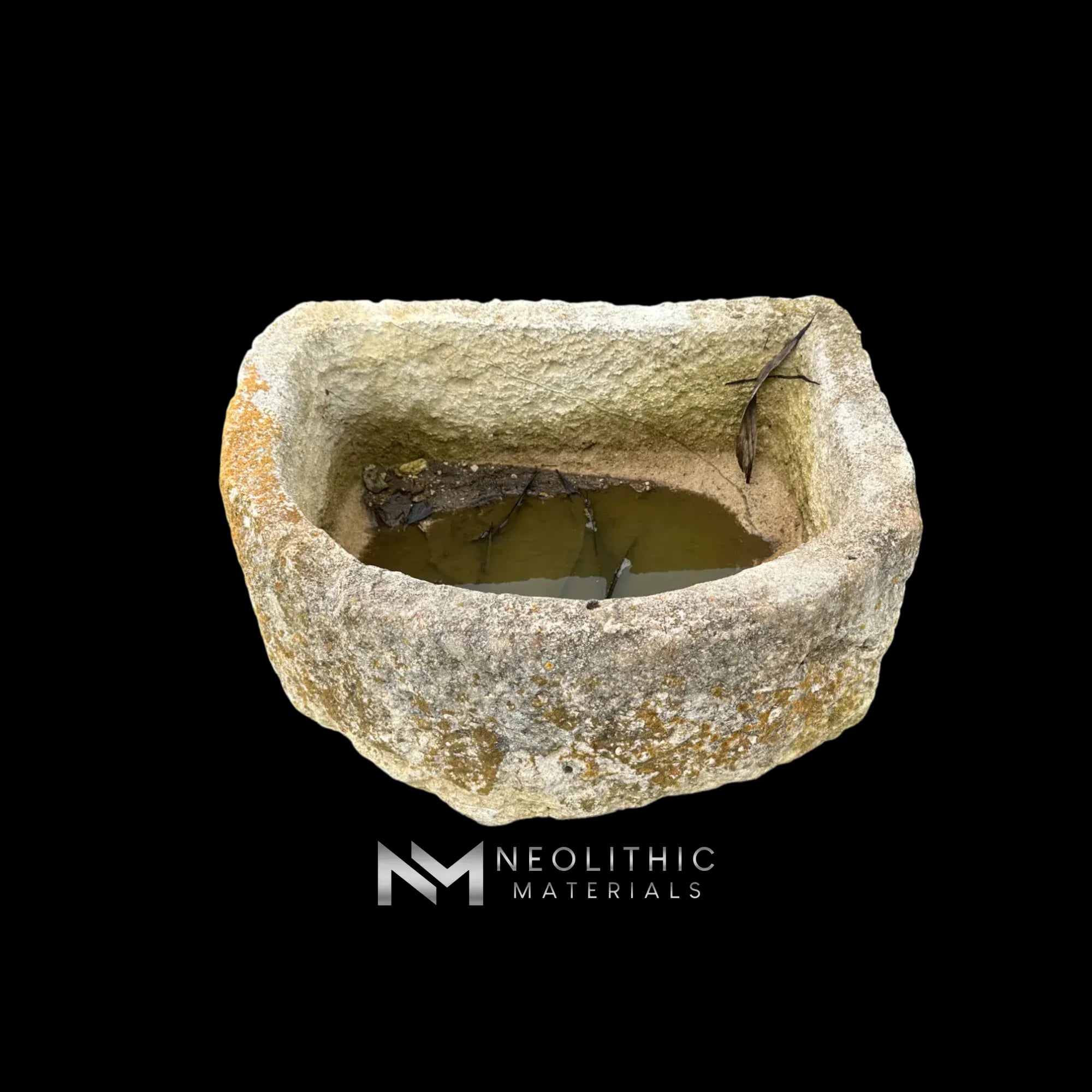 Antique French Half Moon Limestone Trough