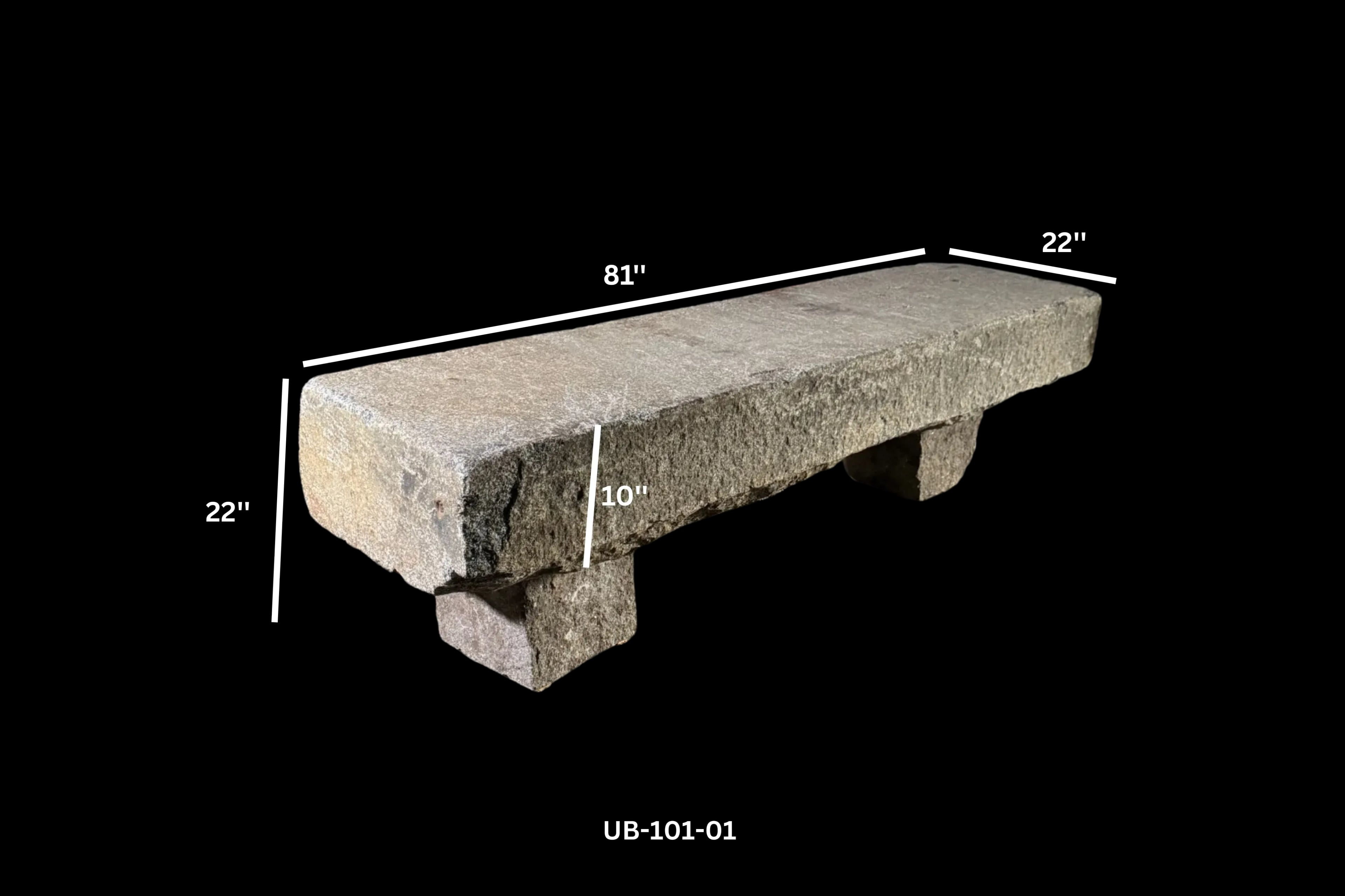 Antique Granite Bench - Image 2