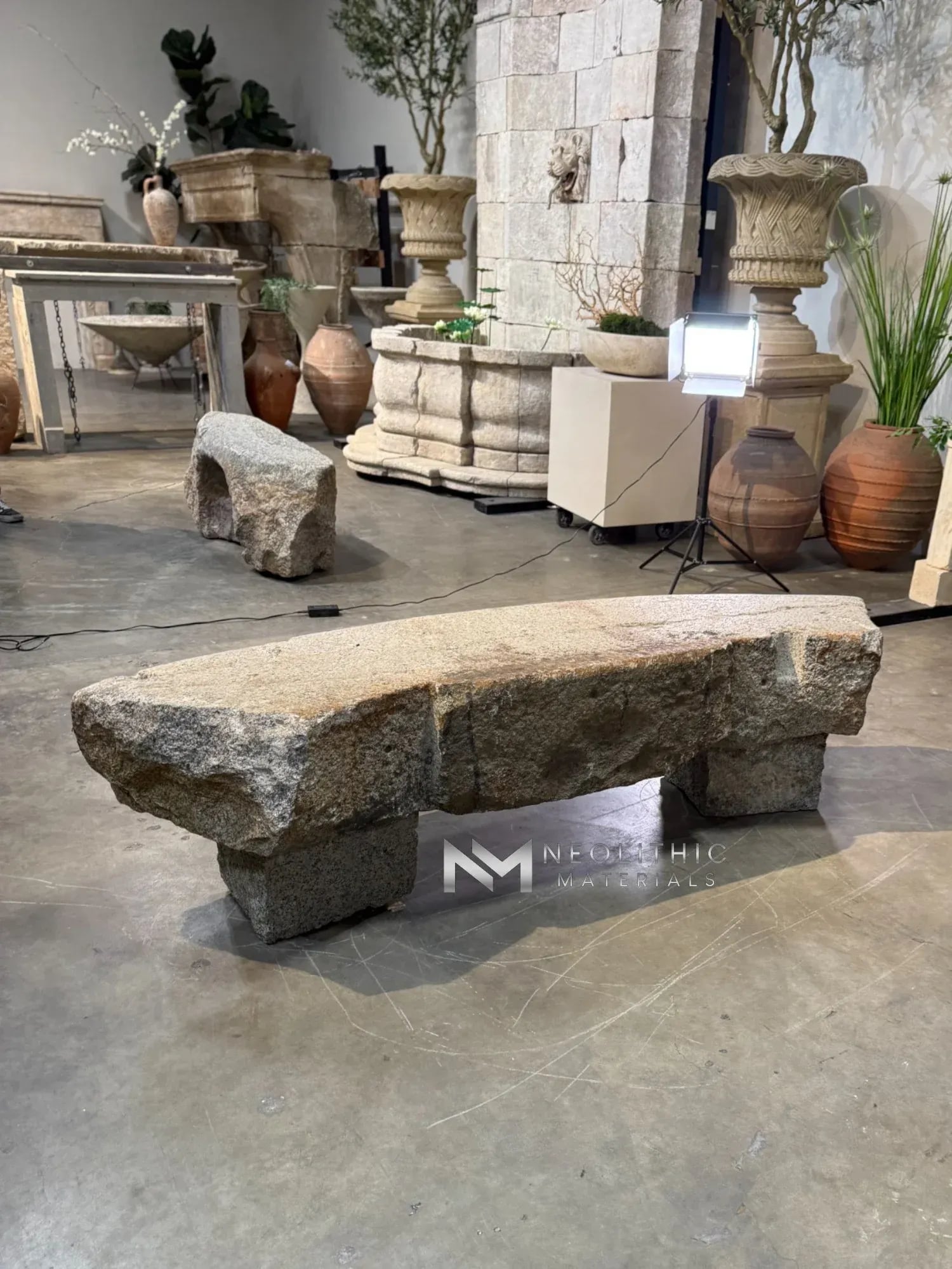 Antique Granite Bench - Image 7