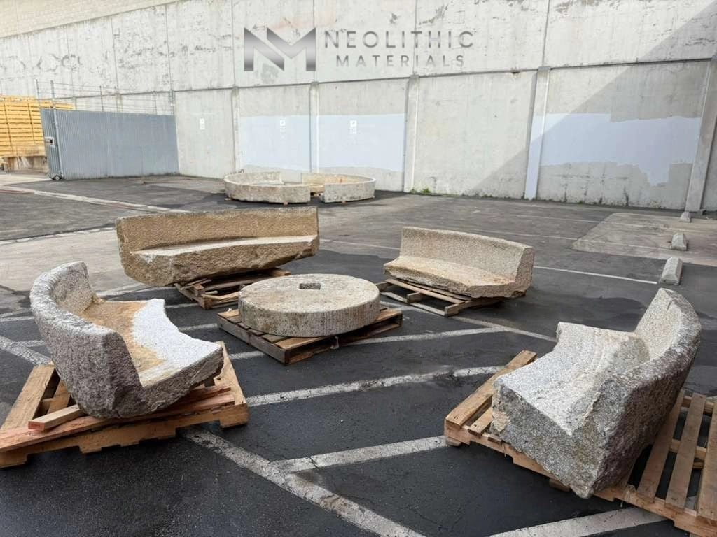 Antique Granite Bench Set - Image 2