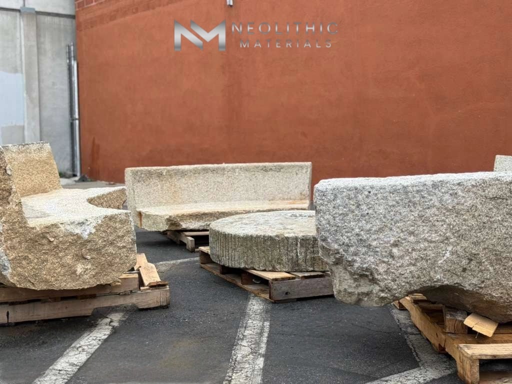Antique Granite Bench Set - Image 3
