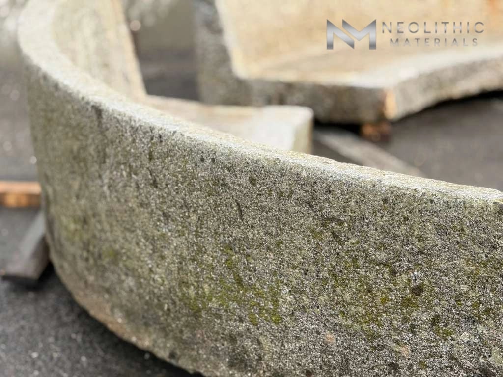 Antique Granite Bench Set with  Antique Limestone Mill - Image 10