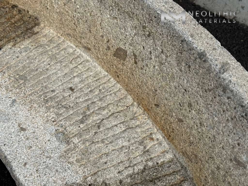 Antique Granite Bench Set with  Antique Limestone Mill - Image 13