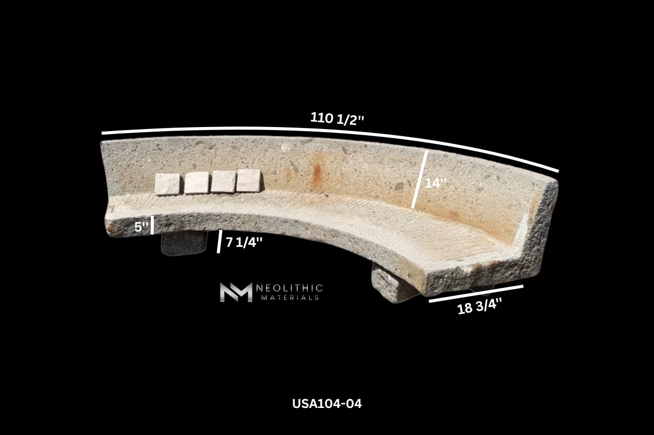 Antique Granite Bench Set with  Antique Limestone Mill - Image 17
